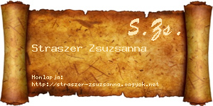 Straszer Zsuzsanna névjegykártya